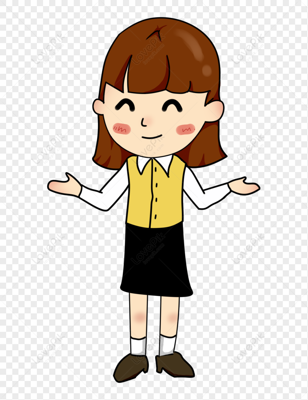 Cartoon Girl Illustration Png PNG Hd Transparent Image And Clipart ...