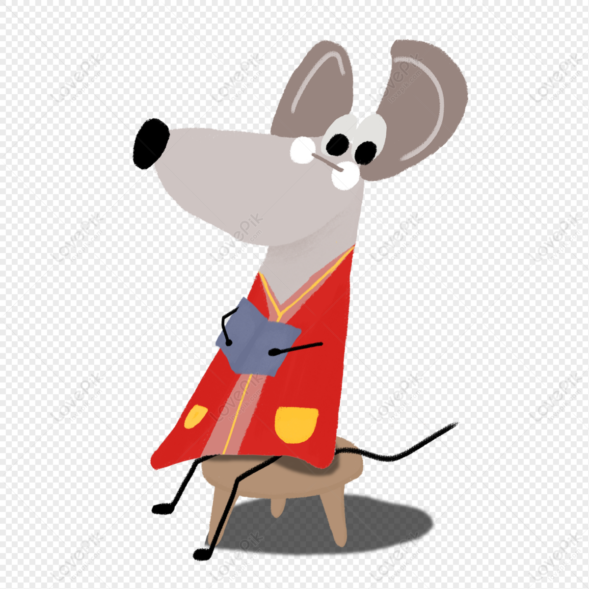 Cartoon Little Mouse Reading A Book PNG Free Download And Clipart Image For  Free Download - Lovepik | 401513463