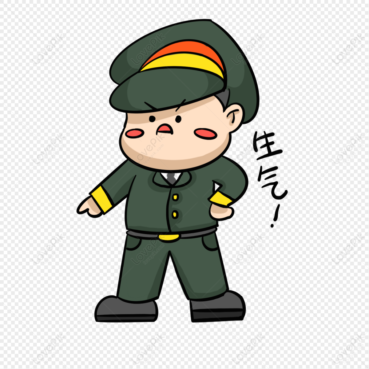 Cartoon Military Expression Pack Angry Free PNG And Clipart Image For Free  Download - Lovepik | 401516139