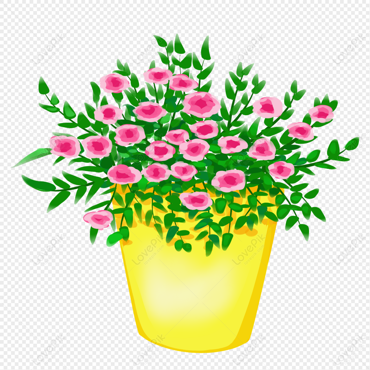 Cartoon Pot Of Pink Flowers PNG Hd Transparent Image And Clipart Image For  Free Download - Lovepik | 401534084