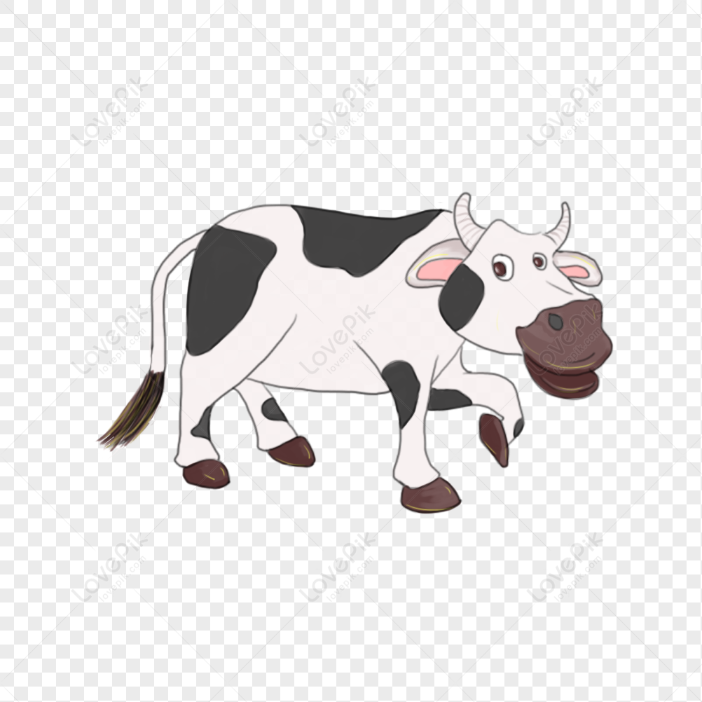 Cow, Black And White, Cow PNG, Anime PNG White Transparent And Clipart ...