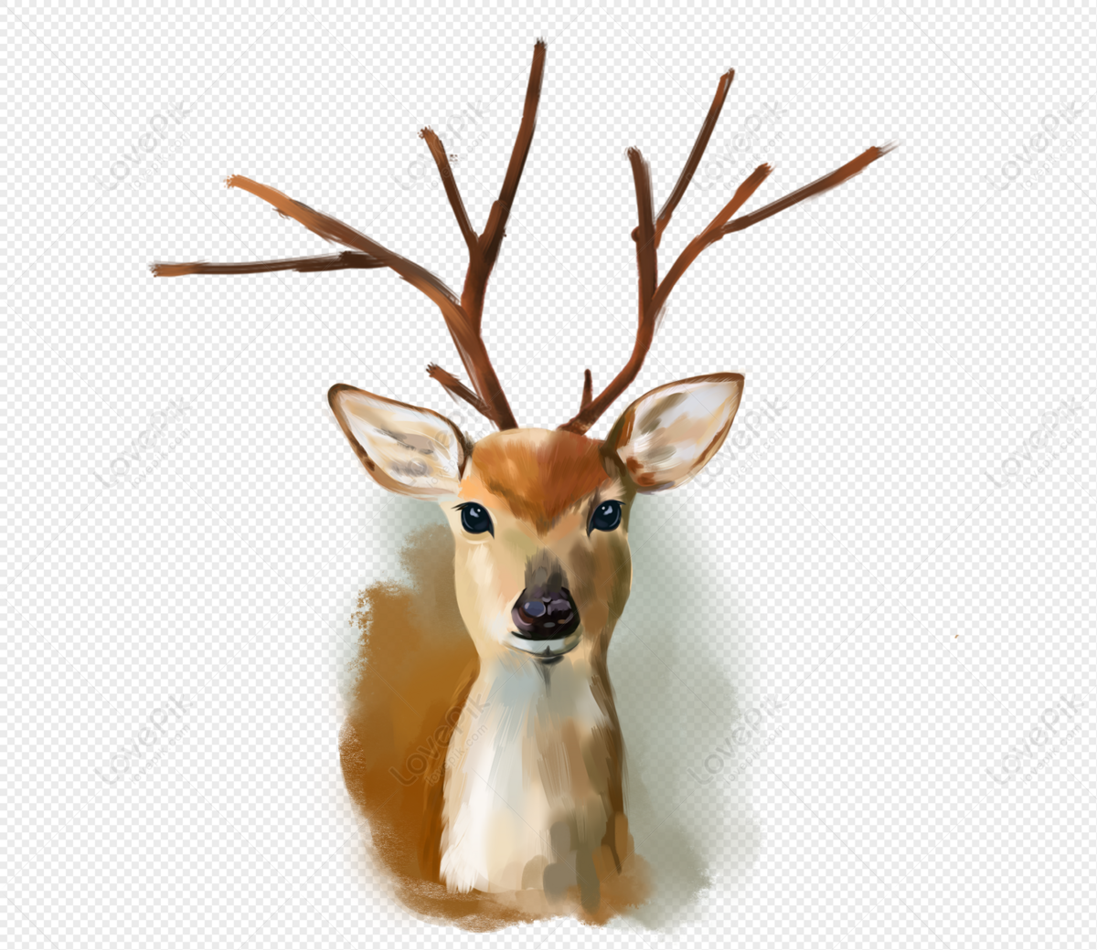 Cute cartoon deer. Vector illustration of a cute cartoon deer.::  tasmeemME.com