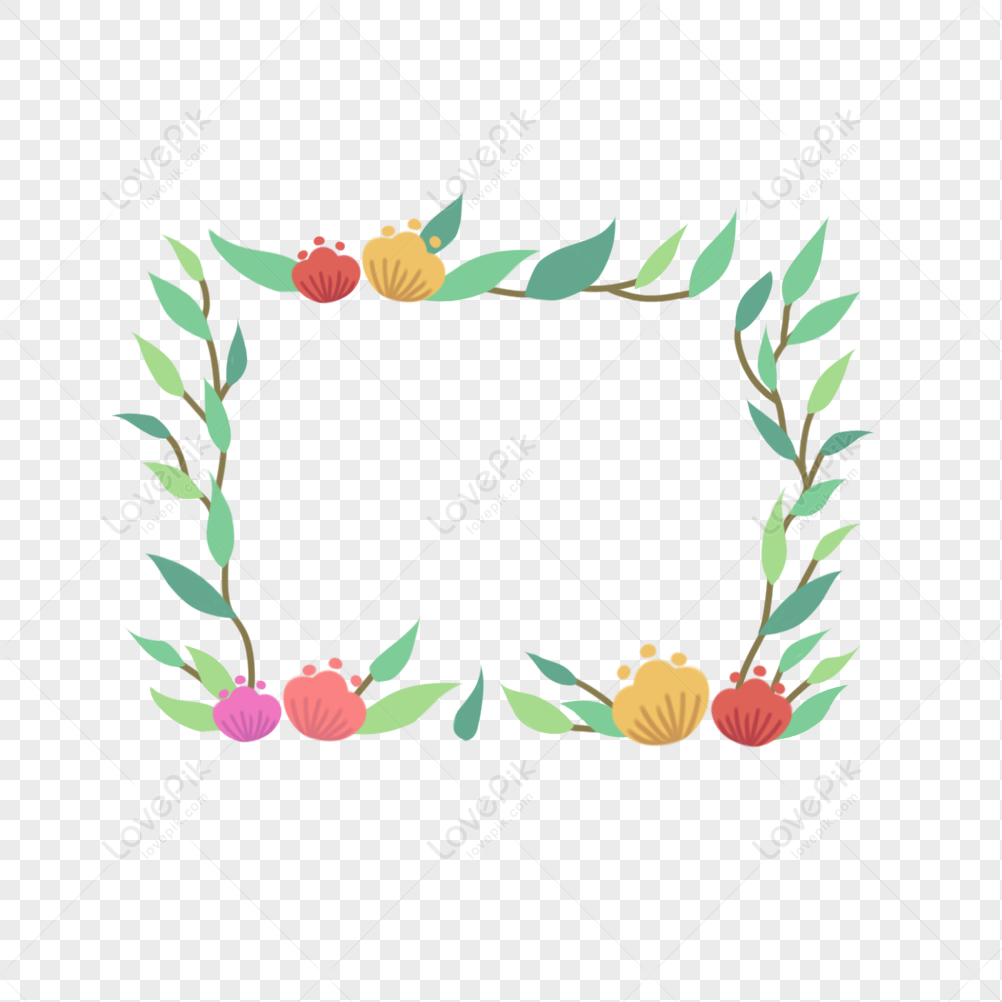 Flower Green Leaf Border, Flower Border, Plant, Flower Leaf PNG Image ...