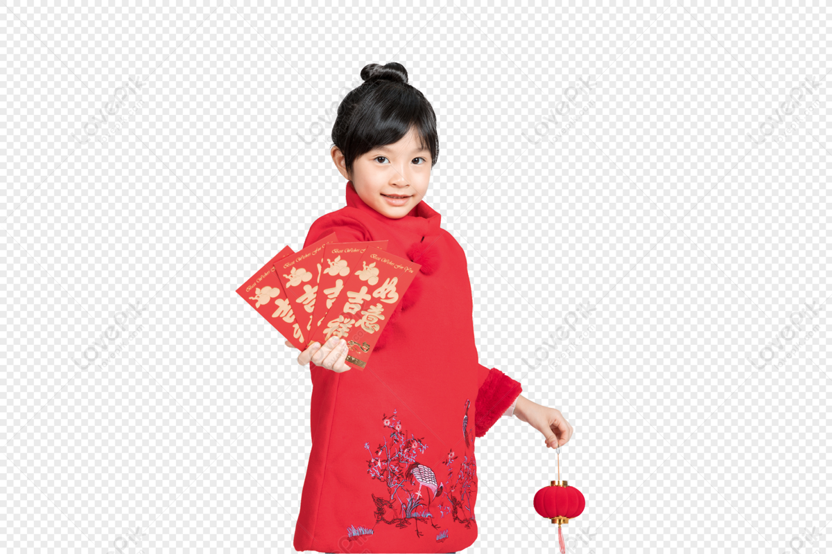 Girl Holding Red Envelope PNG Free Download And Clipart Image For Free ...