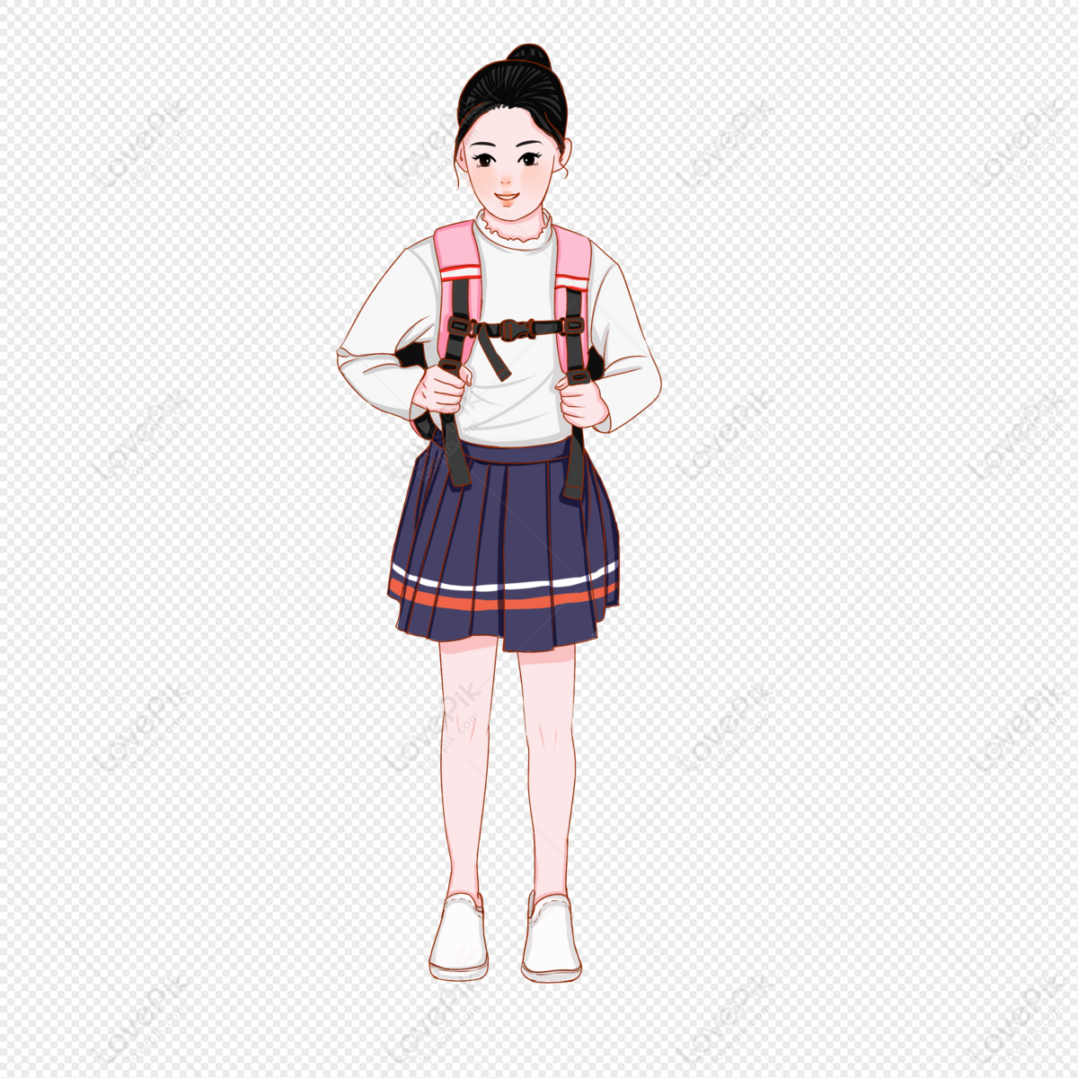 Girl With A Backpack PNG Free Download And Clipart Image For Free ...