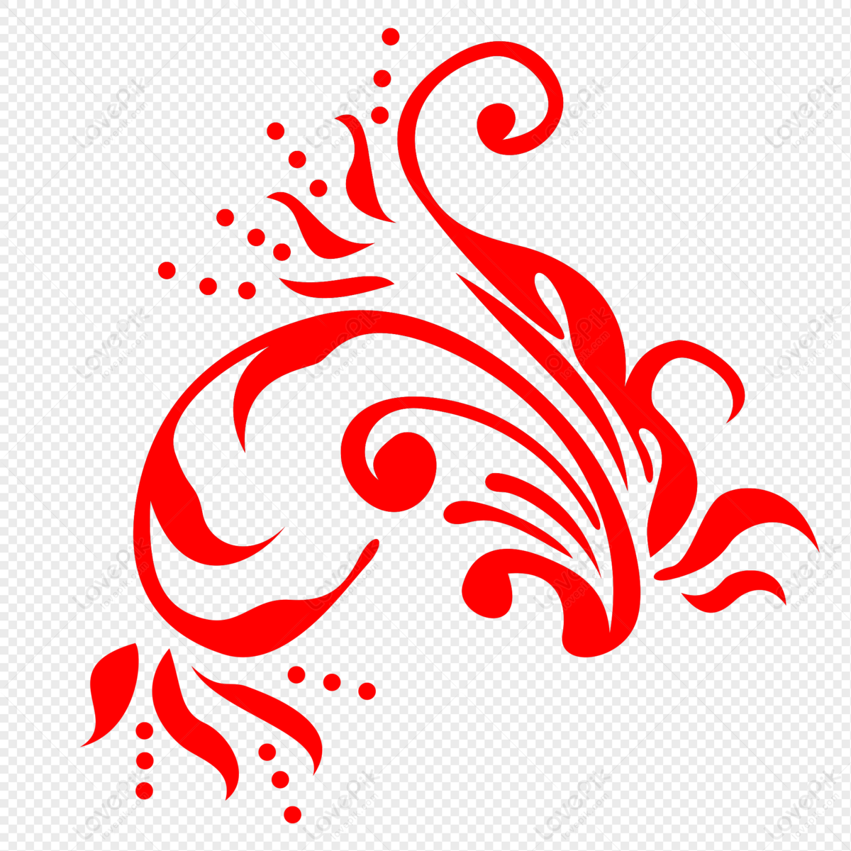 Red Decorative Pattern PNG White Transparent And Clipart Image For Free ...