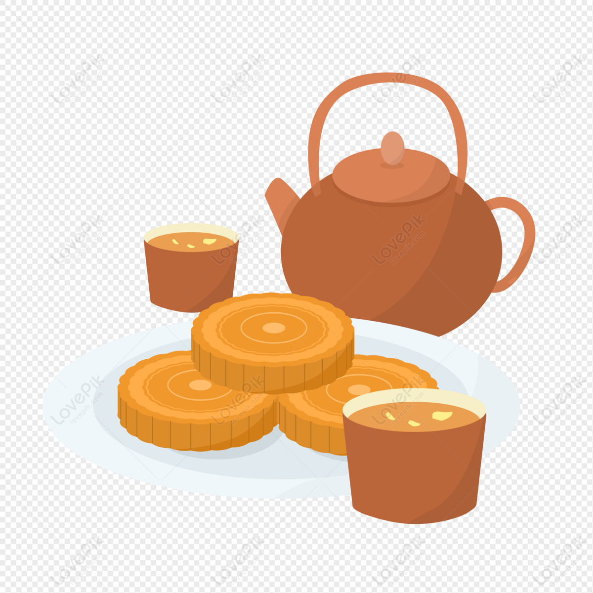 Tea And Moon Cake, Tea, Tea Set, Moon Cake PNG Image Free Download And ...