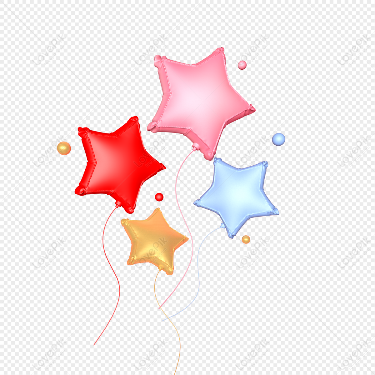 balloons and stars clipart