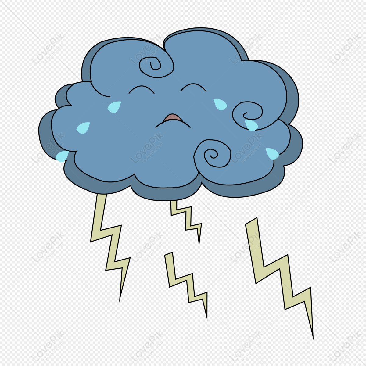 Thunder, Lightning, Cloud, Cute PNG Image And Clipart Image For