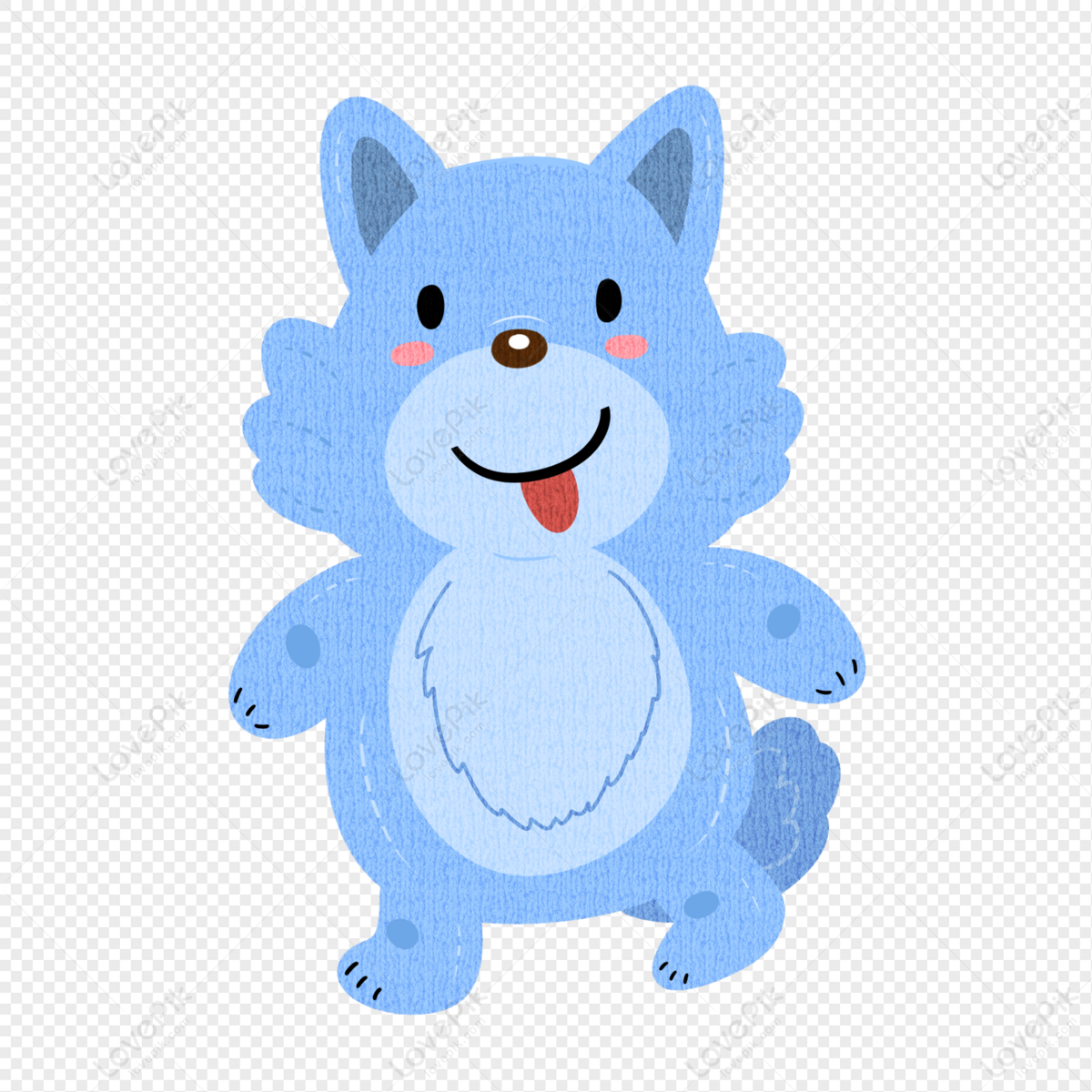 Cute Wolf In Cartoon, Animal, Cartoon, Baby PNG Transparent Image