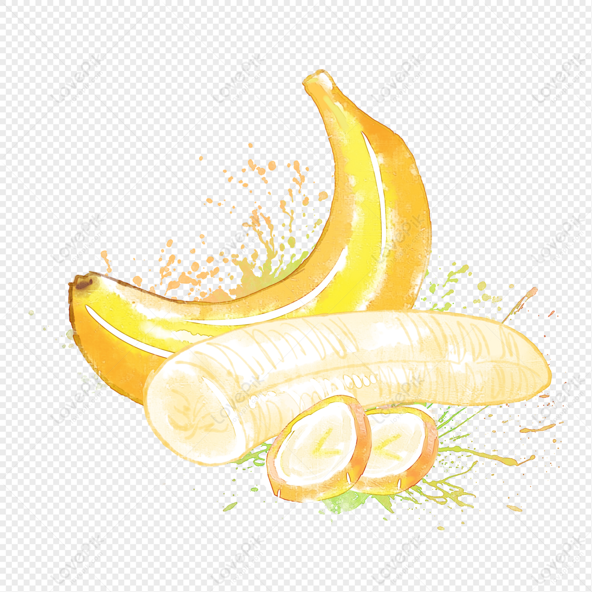 Hình ảnh Banana Vẽ Tay Màu Nước PNG Miễn Phí Tải Về - Lovepik