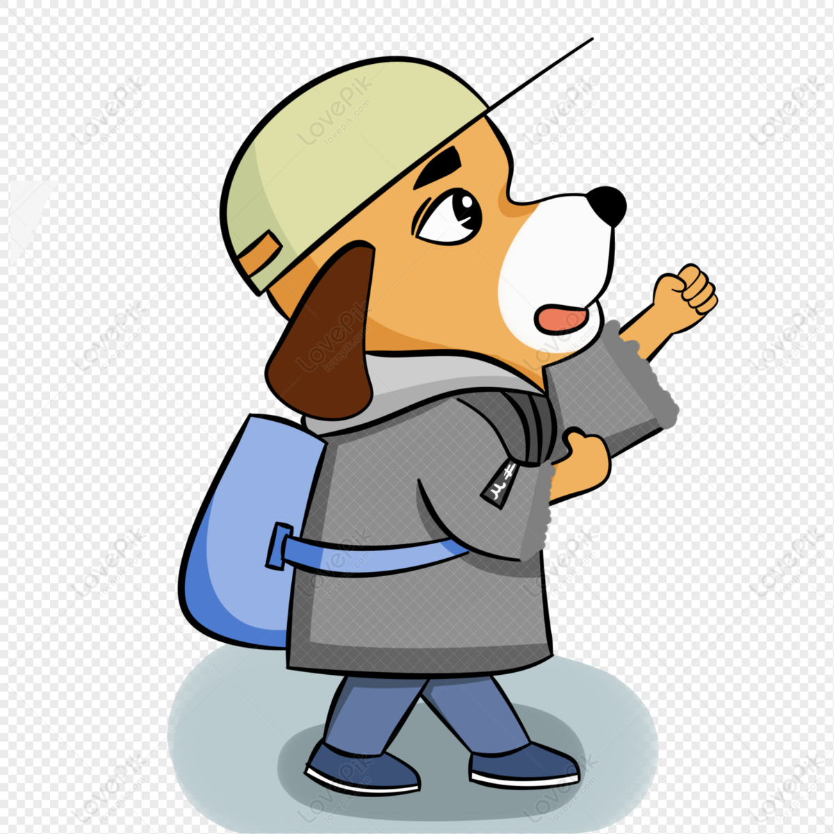 Cartoon Anthropomorphic Dog Carrying School Bag To School Free PNG And  Clipart Image For Free Download - Lovepik | 401562139