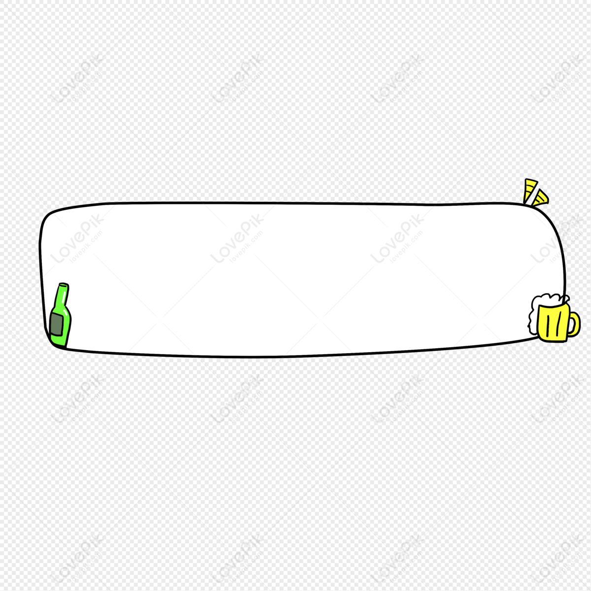 Cartoon Beer Bottle Border Dialog, Cute Dialog, Beer Border, Cartoon ...