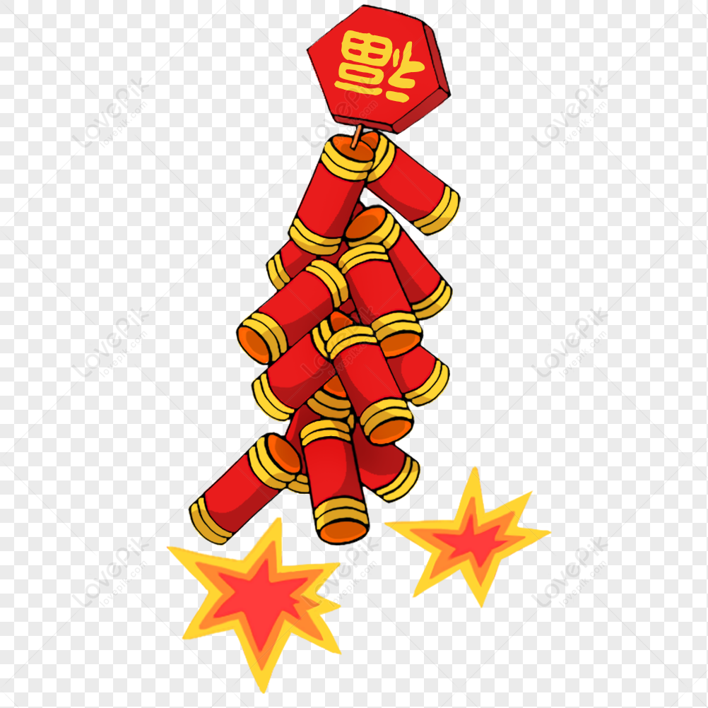 clipart de foguete de fogos de artifício do ano novo chinês. foguete  vermelho simples de fogos