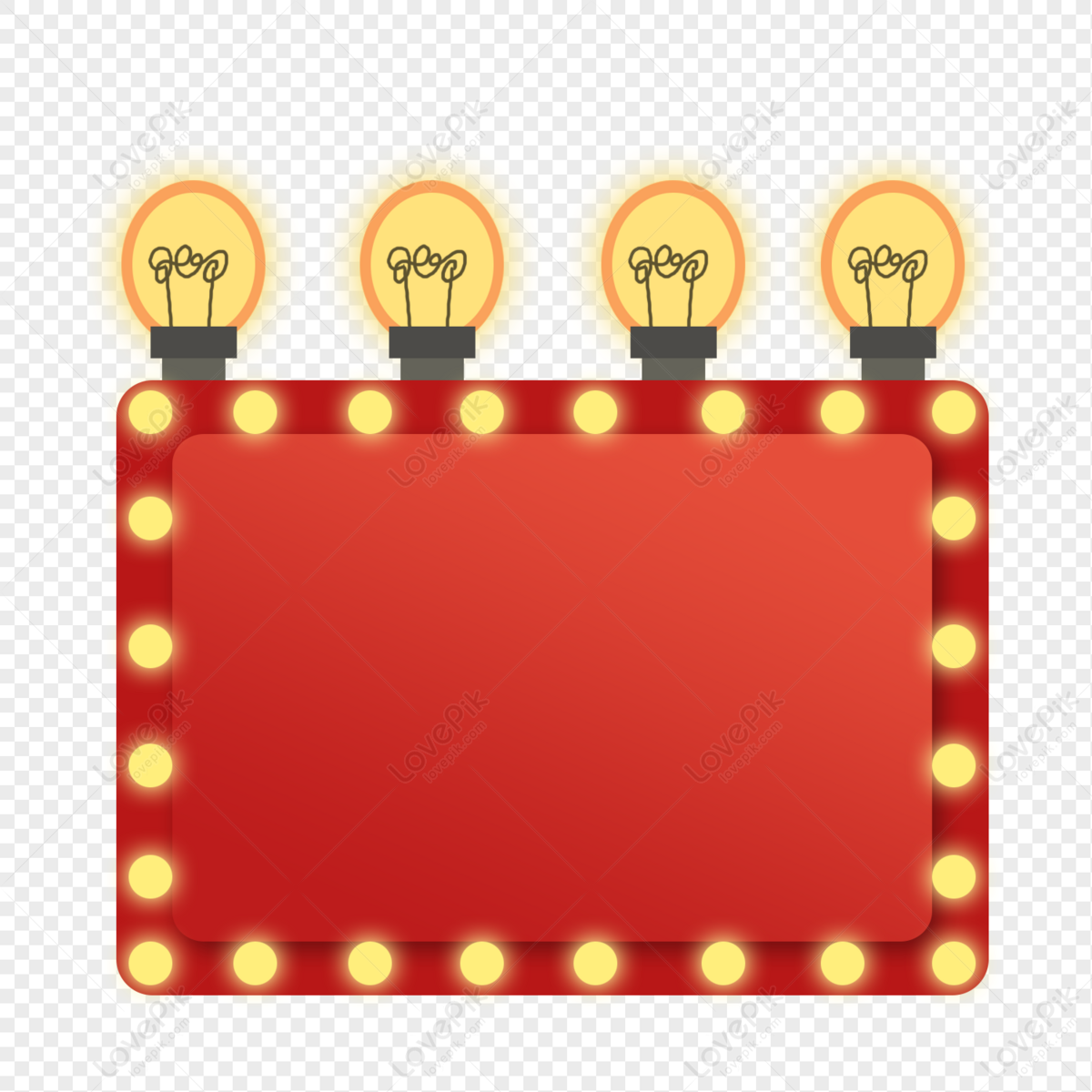 Cartoon Glowing Light Bulb Red Border PNG Transparent Background And  Clipart Image For Free Download - Lovepik | 401555580