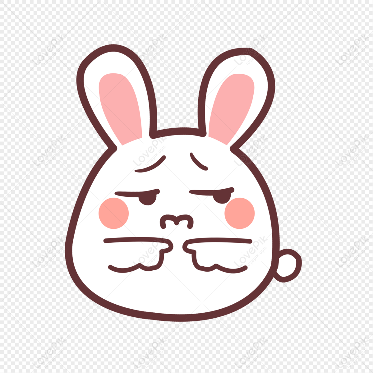 Cartoon Rabbit Helpless Expression PNG Free Download And Clipart ...