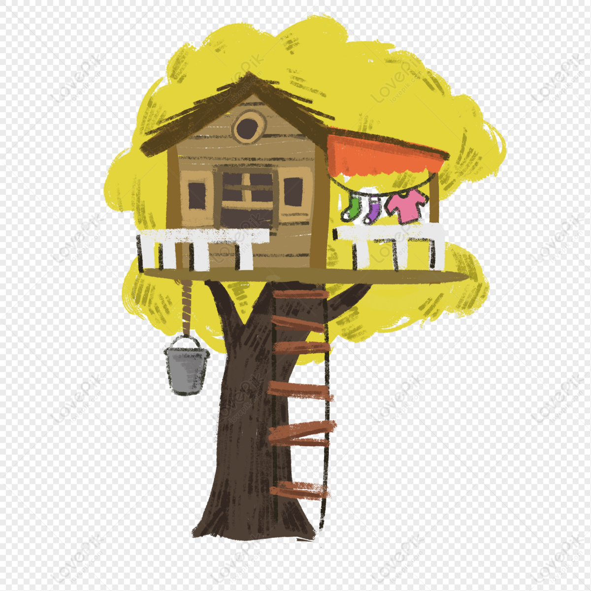 Cartoon Tree House On Yellow Trees PNG Hd Transparent Image And Clipart  Image For Free Download - Lovepik | 401549694