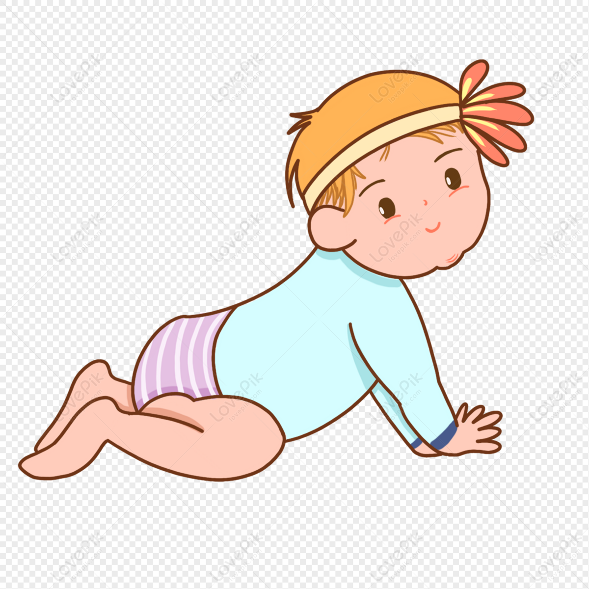 Cartoon Yellow Short Hair Baby Playing On The Ground PNG Transparent And  Clipart Image For Free Download - Lovepik | 401547356