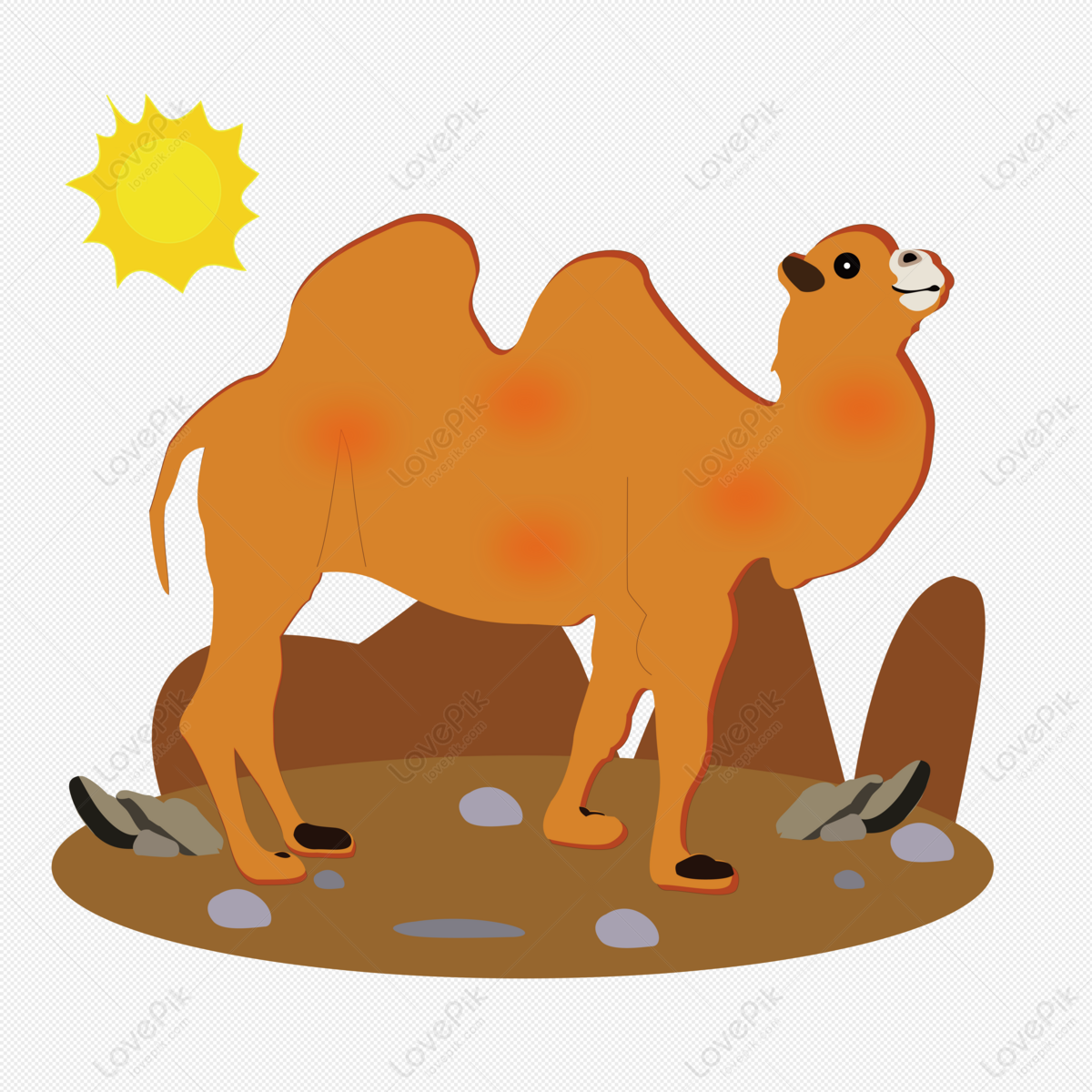 camels in desert clipart