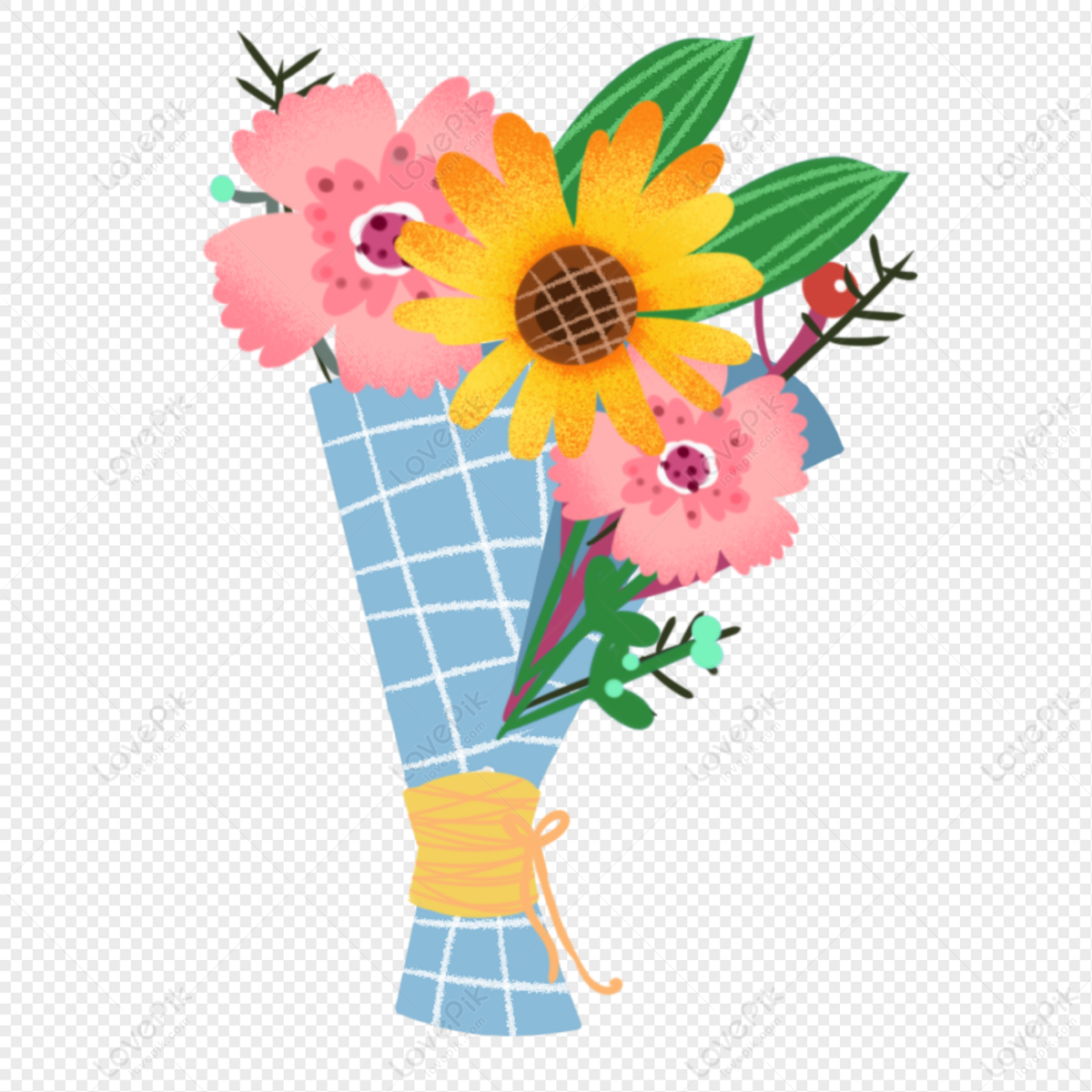 Flower Bouquet Cartoon Small Fresh Hand Painted PNG Image And Clipart Image  For Free Download - Lovepik | 401550028