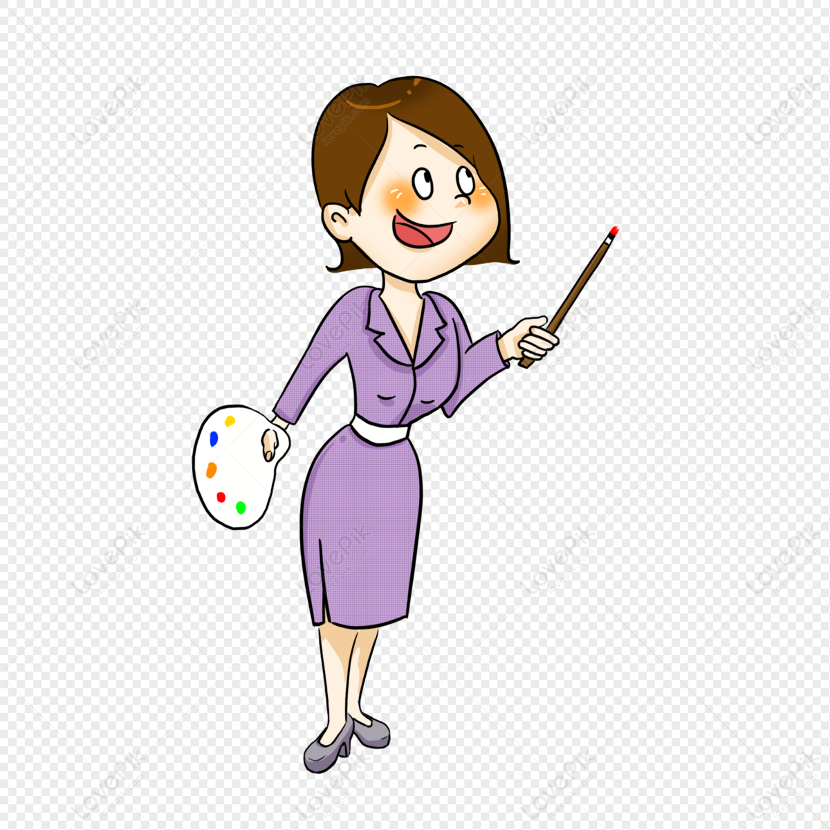 Hand Drawn Cartoon Teacher PNG Transparent Background And Clipart Image For  Free Download - Lovepik | 401567780