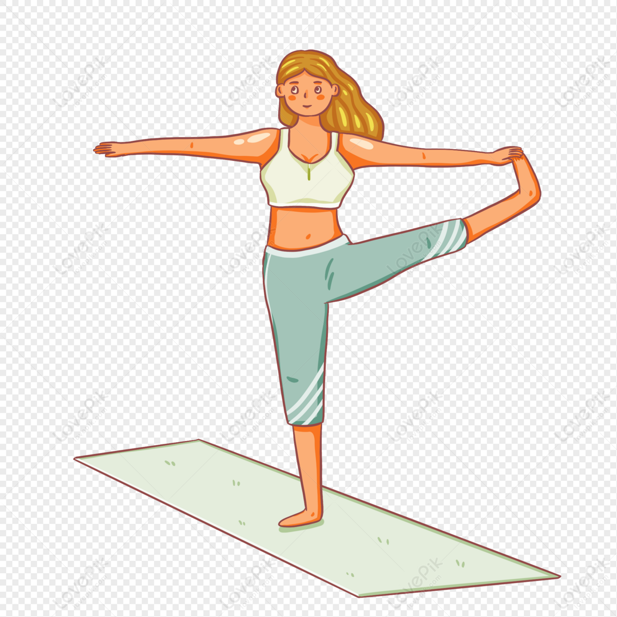 Hình ảnh Cô Gái Vẽ Tay Tập Yoga PNG Miễn Phí Tải Về - Lovepik
