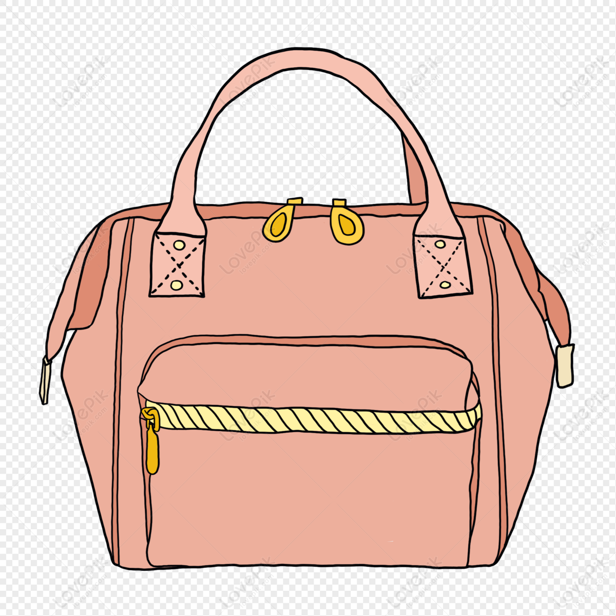 Pink Tote Bag Clip Art instant Download - Etsy