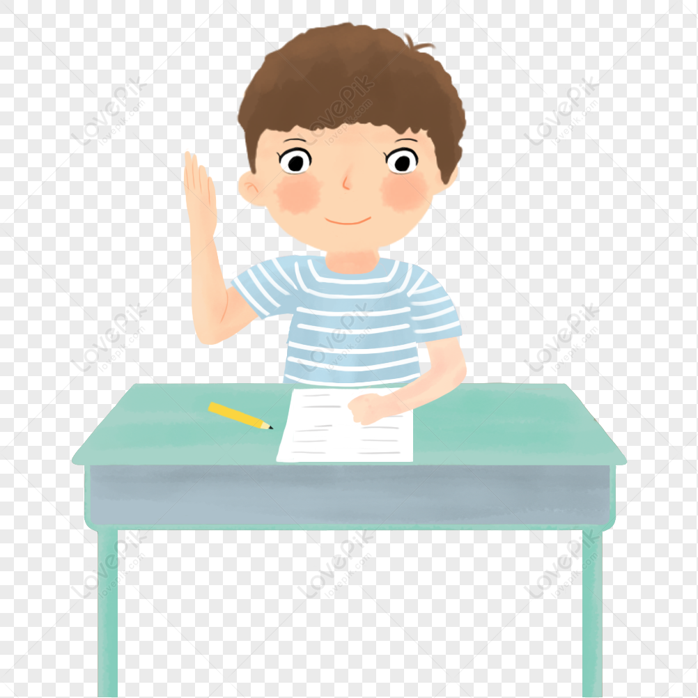 student raise your hand clipart