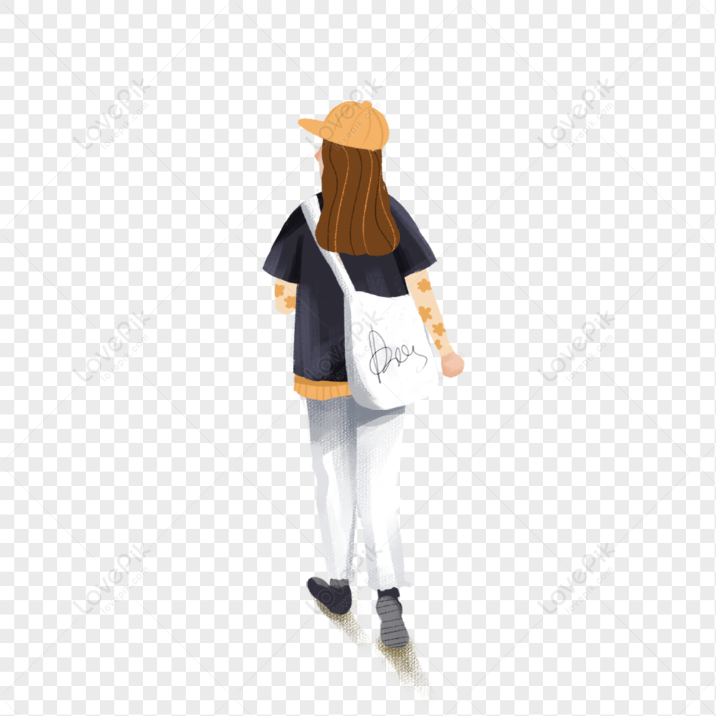 Tourist girl, Girl, girl, back view png picture