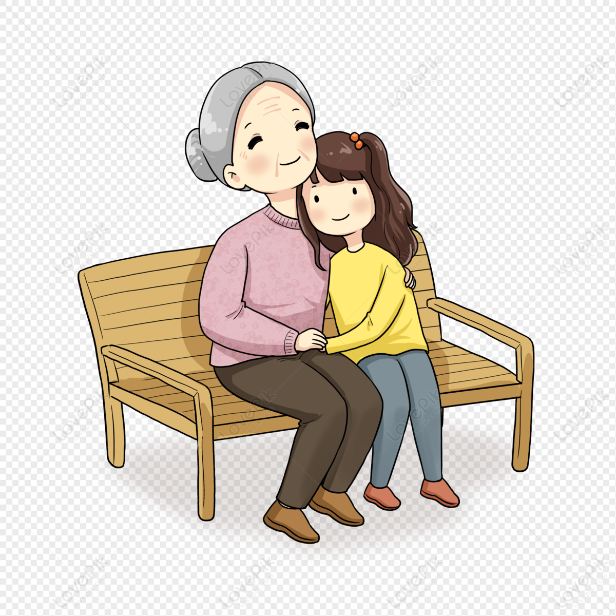 Accompanying The Elderly, Accompaniing, Grandmother, Double Ninth Festival PNG  Transparent Image And Clipart Image For Free Download - Lovepik