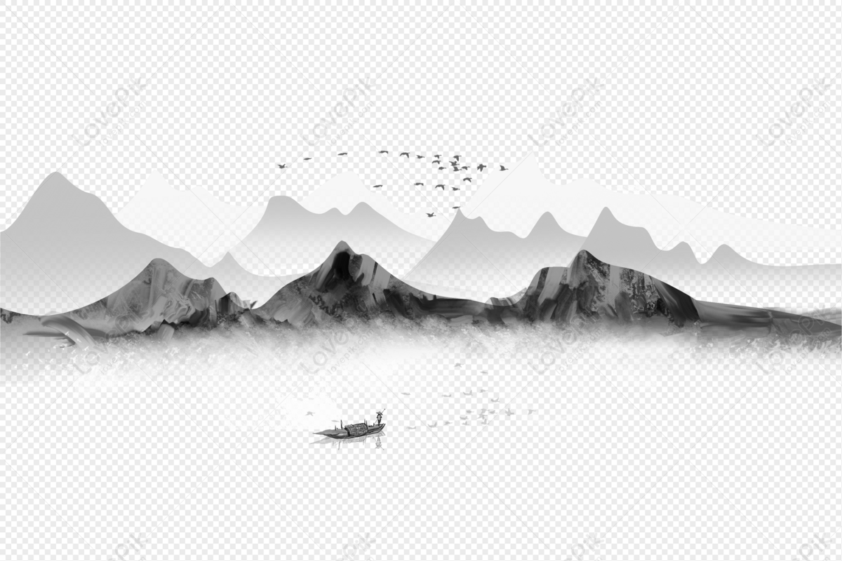 Artistic Ink Wash Painting Material PNG White Transparent And Clipart ...