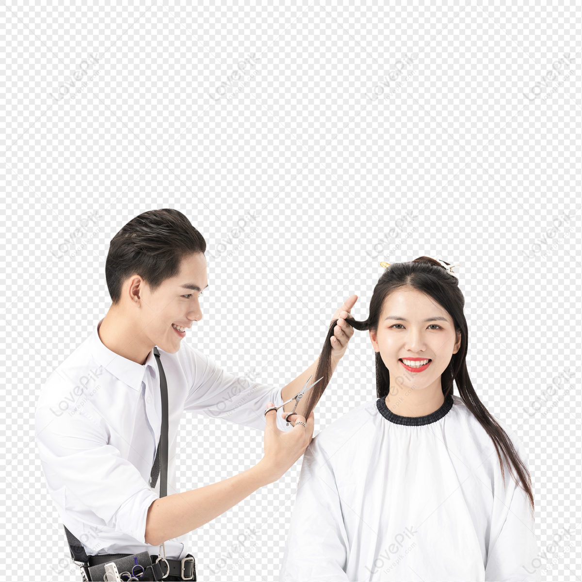 Barbeiro Dá Ao Cliente Um Corte De Cabelo PNG Imagens Gratuitas Para  Download - Lovepik