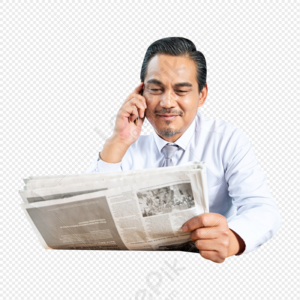 reading newspaper png