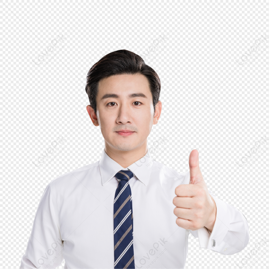 Business White Collar, Thumbs Up PNG Transparent And Clipart Image For ...