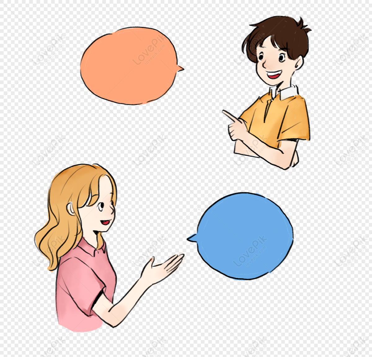 students asking questions clipart
