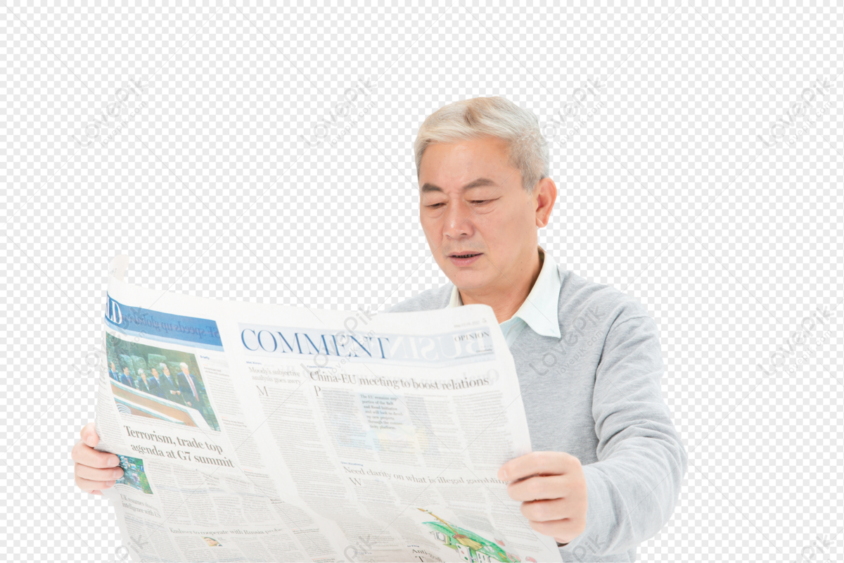 Elderly Newspaper PNG Transparent Background And Clipart Image For Free  Download - Lovepik | 401603600
