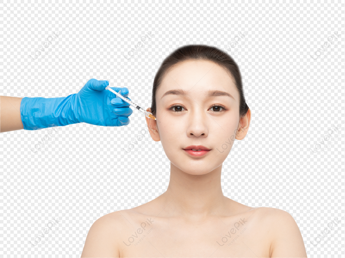 왼쪽 얼굴에 주사로 여성 성형 외과 의사 Png 일러스트 무료 다운로드 Lovepik 