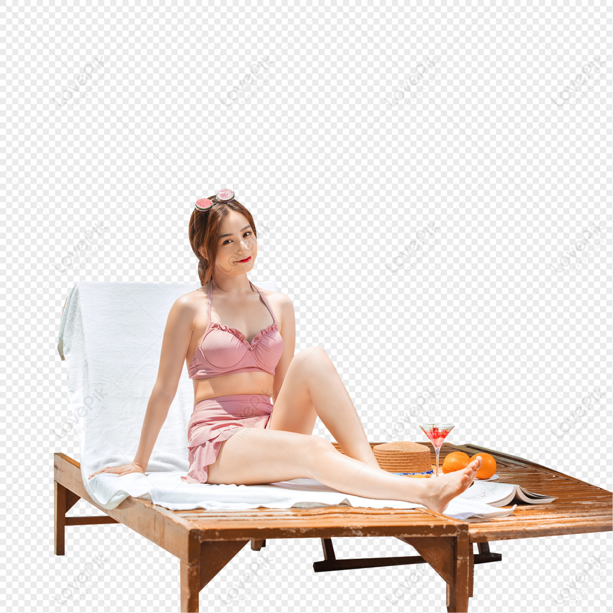 Mujer Tomando El Sol En Verano PNG Imágenes Gratis - Lovepik