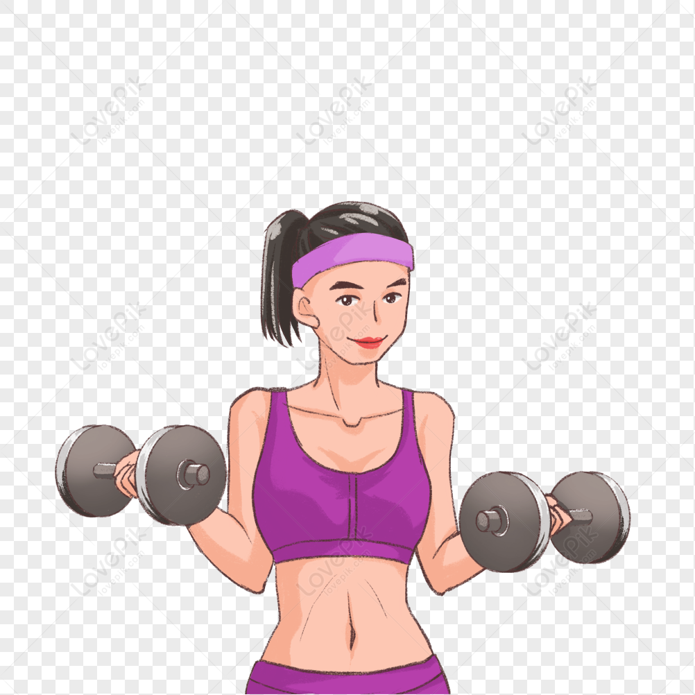 Hand drawn FITNESS GIRL clipart bundle - 351 PNG files