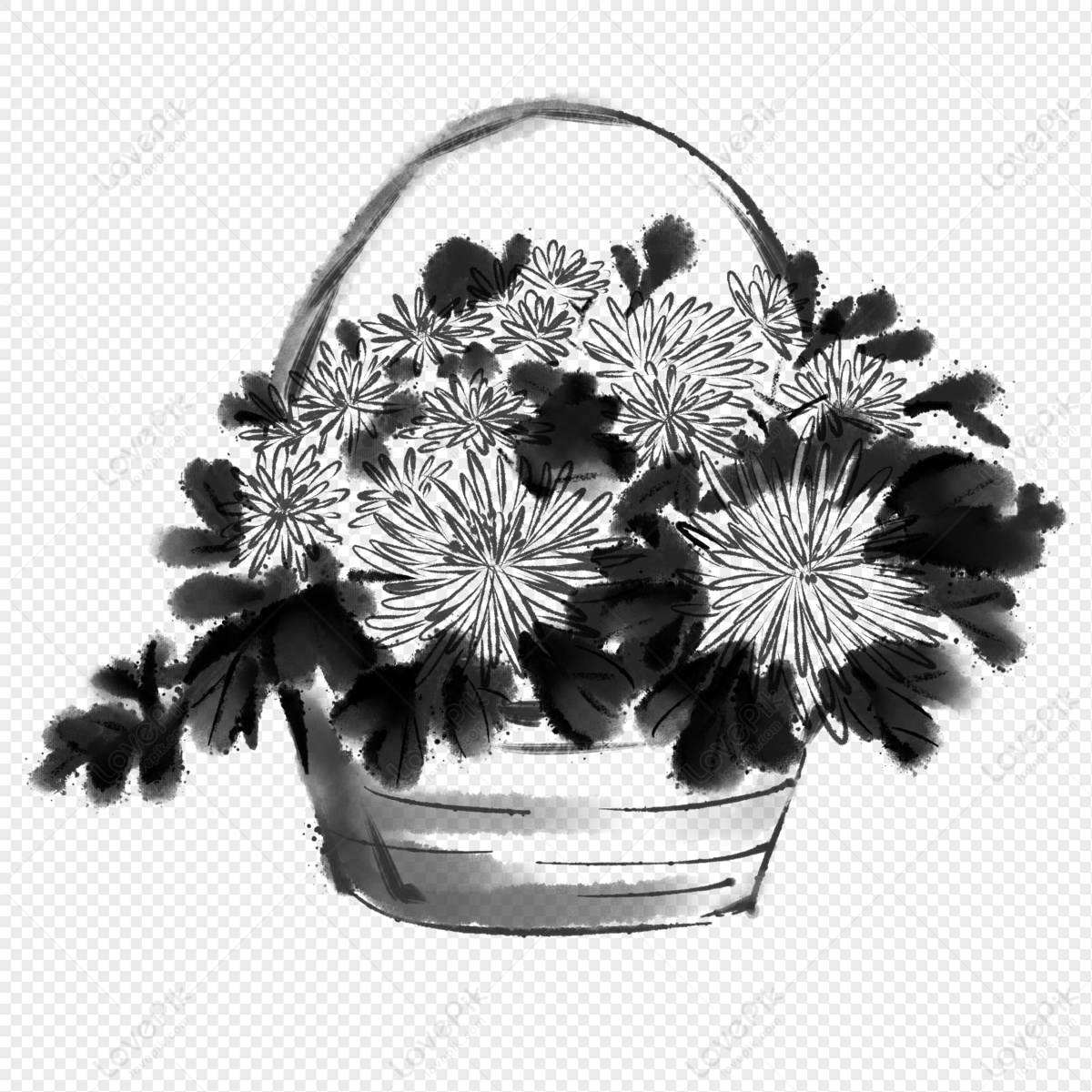 How to Draw Flower's Basket | step by spet sketch tutorial - YouTube