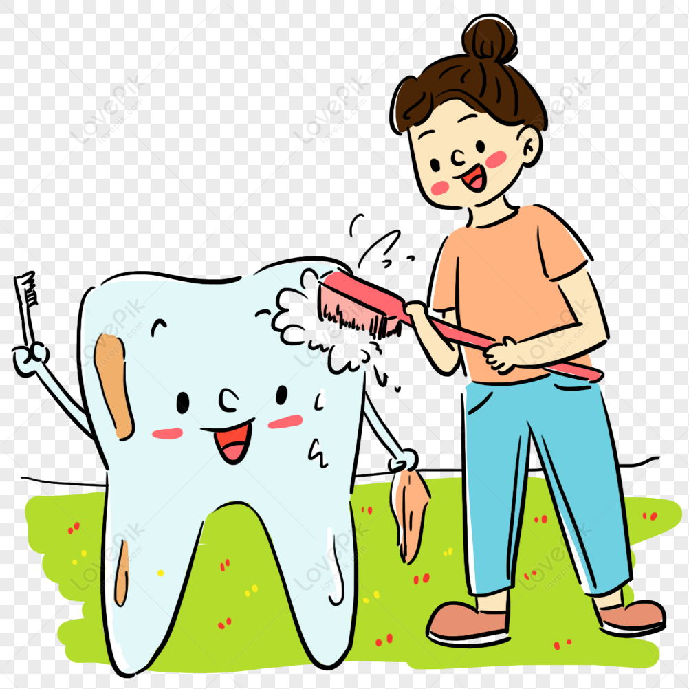 Fresh Cartoon Cartoon Tooth Brushing Scene PNG Image Free Download And  Clipart Image For Free Download - Lovepik | 401609481