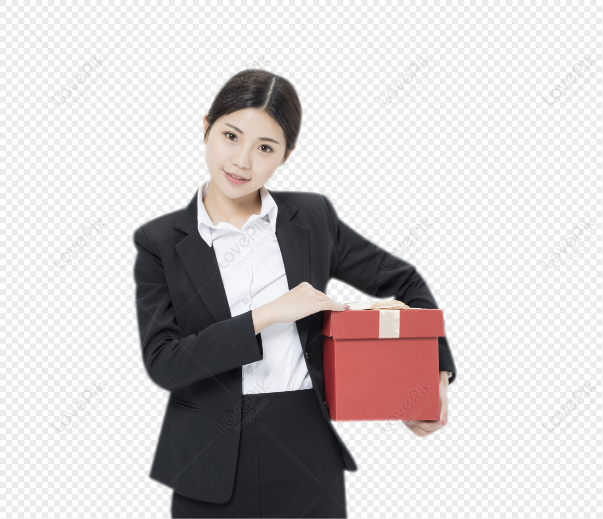 Professional woman giving a present, Gift, portrait, company png free download