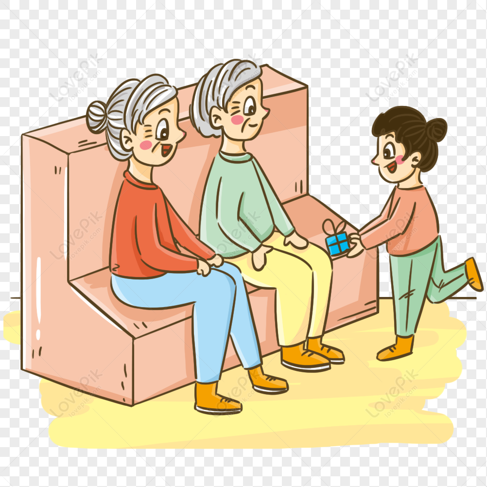Q Version Cartoon Granddaughter And Grandparents Scene PNG Picture And  Clipart Image For Free Download - Lovepik | 401620495