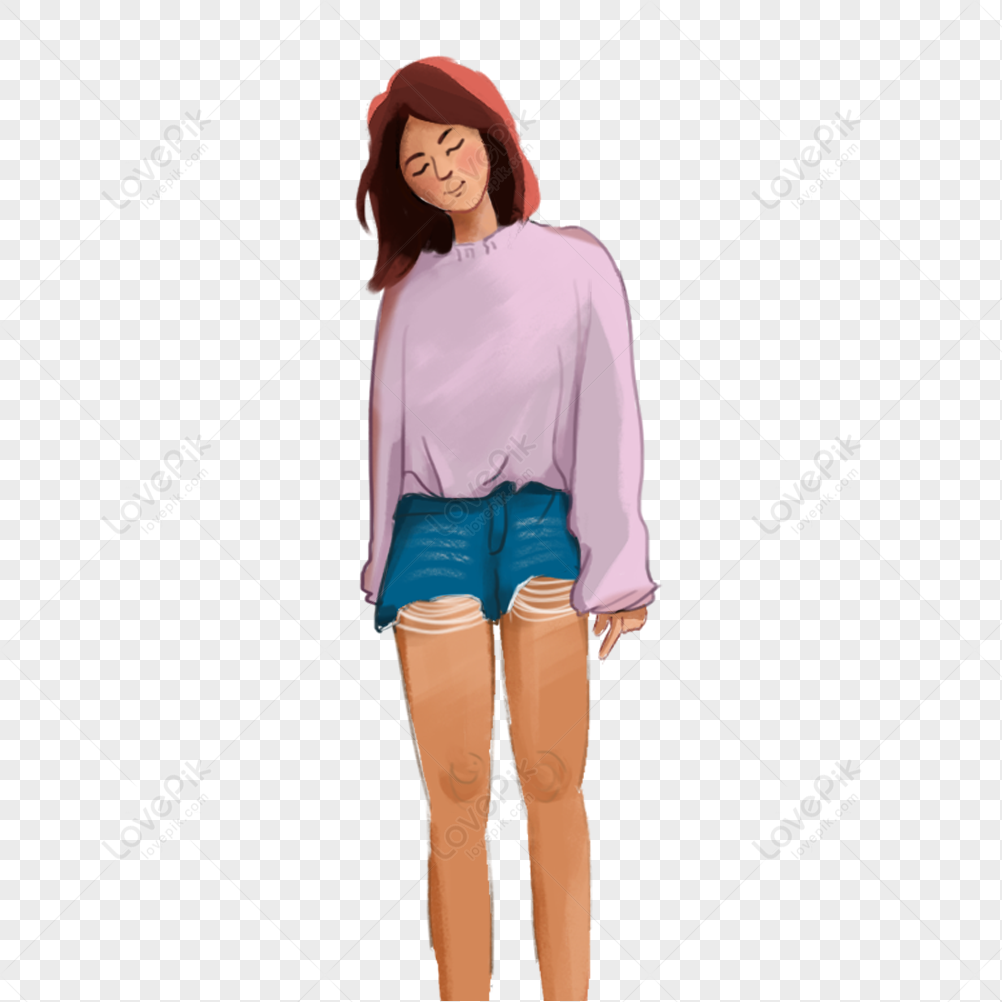 Autocad drawing young teen woman standing dwg dxf
