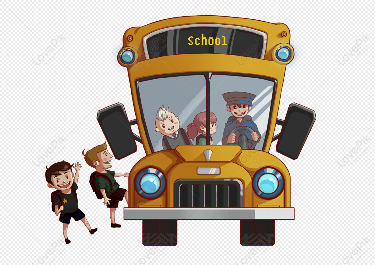 Take the school bus to school, student, take, car png image