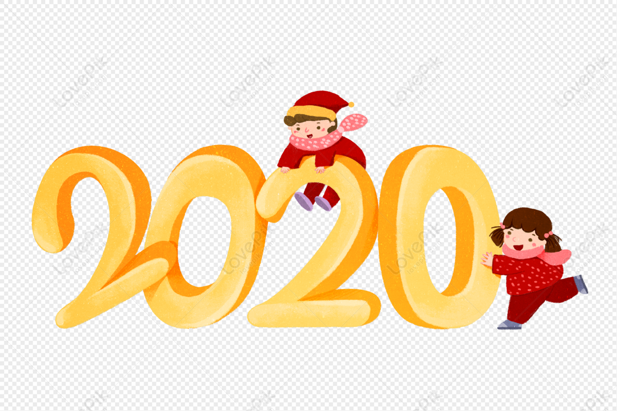 2020 New Year Cartoon Font PNG Image Free Download And Clipart ...