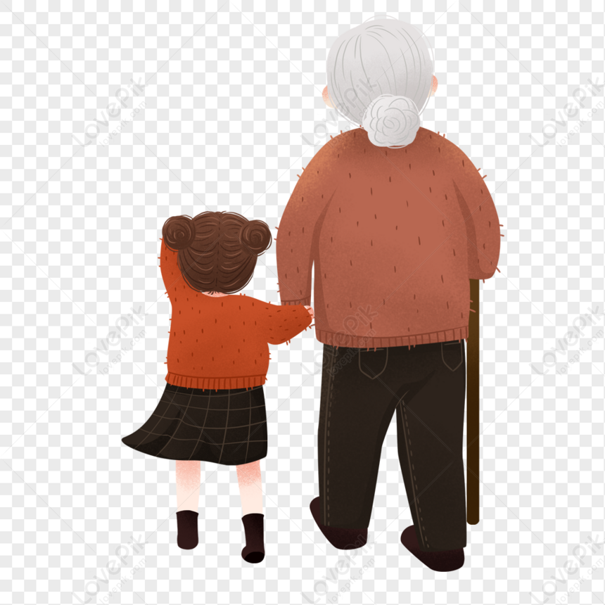 Accompanying The Elderly, Children, Children, Old People PNG Hd ...