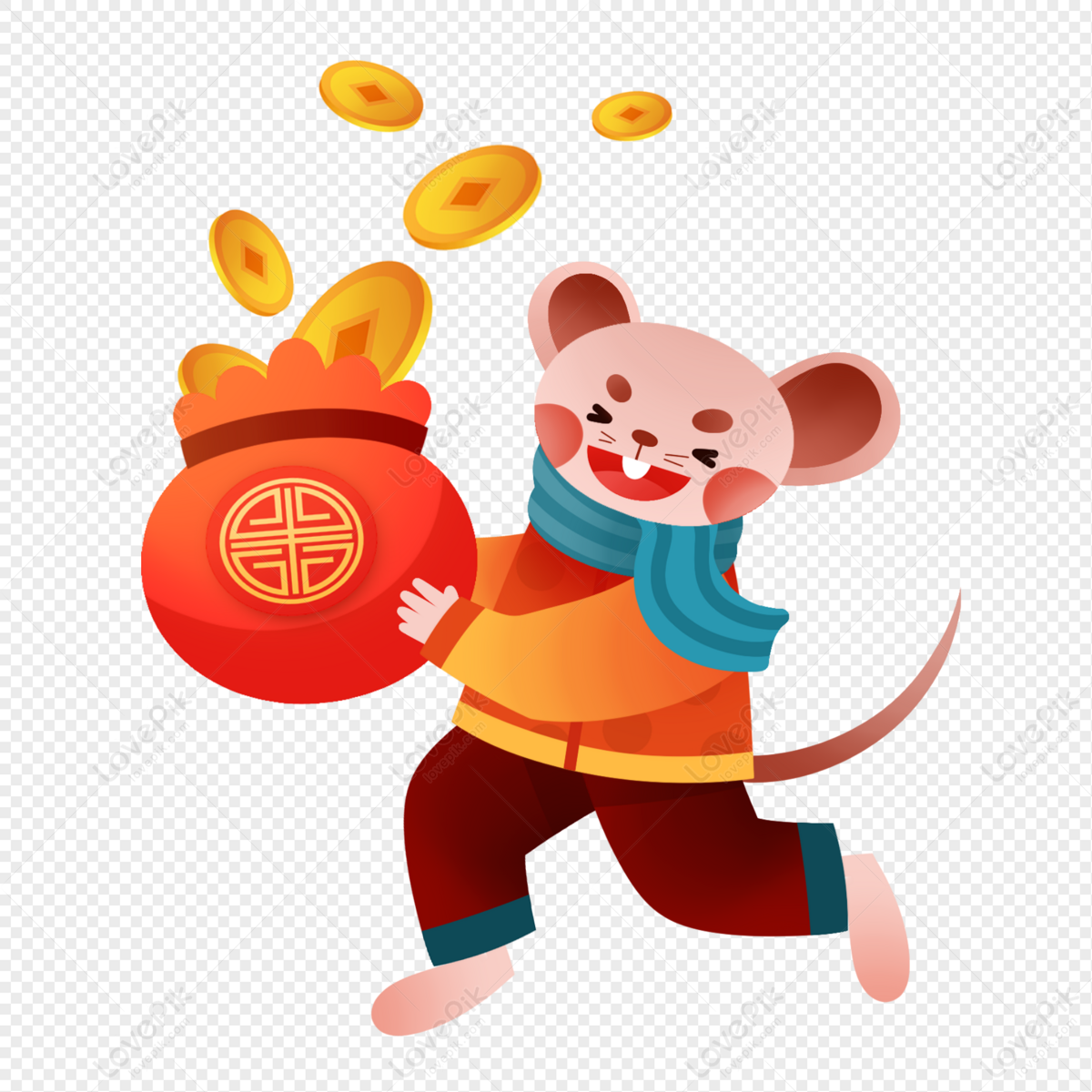 Cartoon Lucky Rat PNG Image Free Download And Clipart Image For Free  Download - Lovepik | 401671701