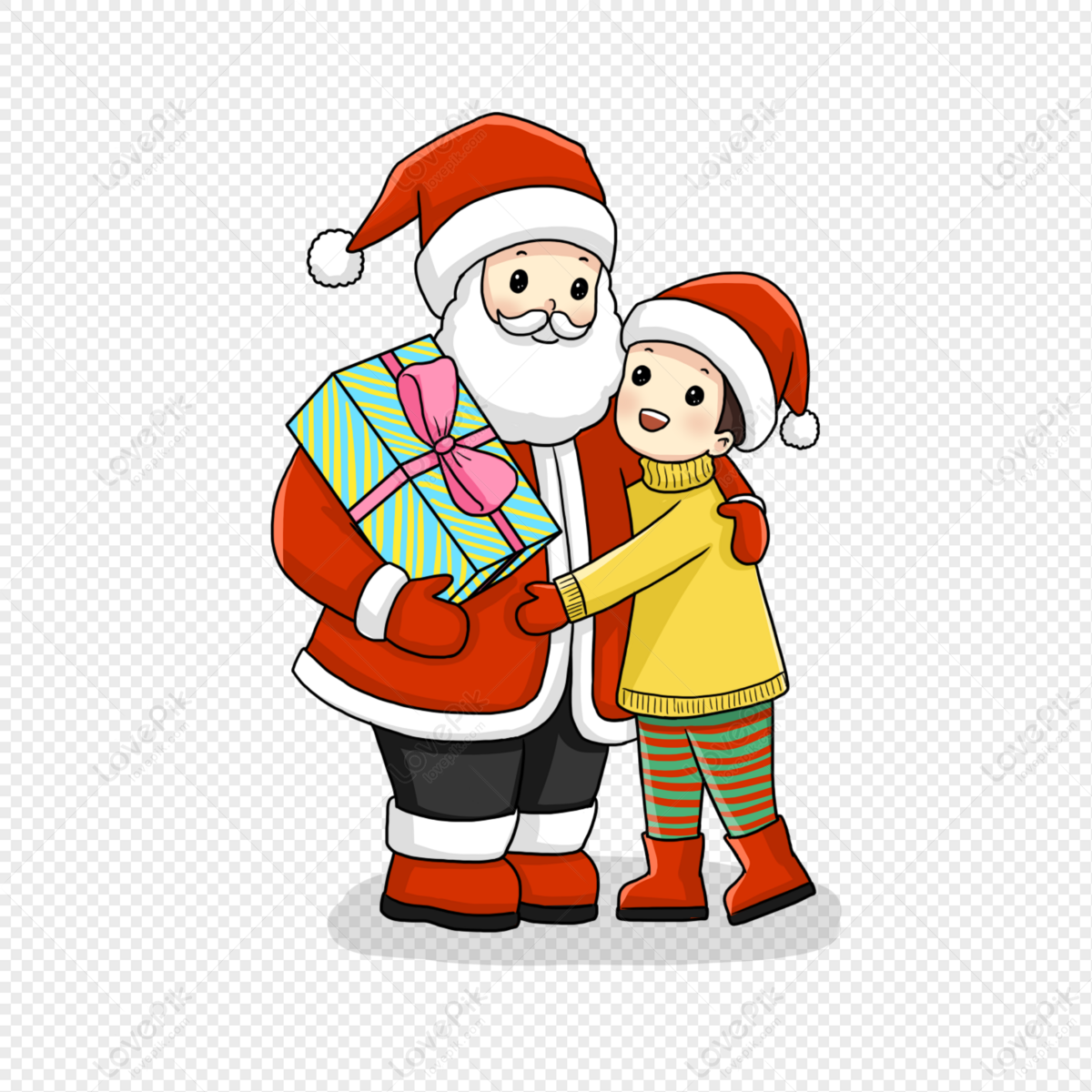 Niño Abrazando A Santa Claus PNG Imágenes Gratis - Lovepik