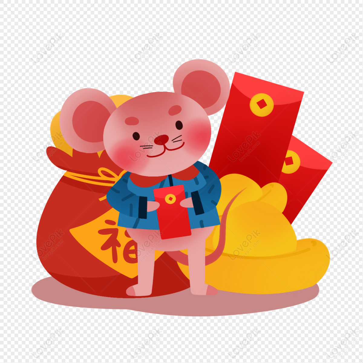 Chinese New Year Festive Cartoon Mouse PNG Image And Clipart Image For ...